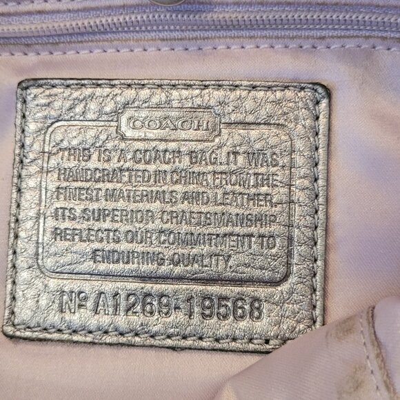 Coach Audrey Medium Cinched North South Tote Gunmetal Silver - Picture 8 of 14